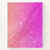 きらびやかなかわいらしピンクのオレンジ色のスパイラルノートブック ノートブック (裏面)