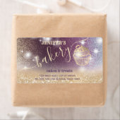 きらびやかなきらめく金ゴールドカップケーキシェフスクリプトベーカリー ラベル (インサイチュ)