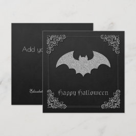 きらびやかなこうもりハロウィーンのグリーティングカード