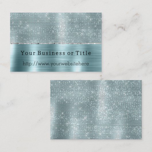 きらびやかなアクアシルバースパークル 名刺 (正面/裏面)