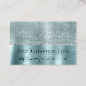 きらびやかなアクアシルバースパークル 名刺 (正面)