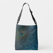 きらびやかなアクアピーコック クロスボディバッグ (裏面)