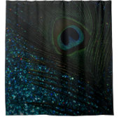 きらびやかなアクアピーコック シャワーカーテン (正面)