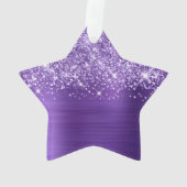きらびやかなアメジストパープルグラムネームスター オーナメント (裏面)