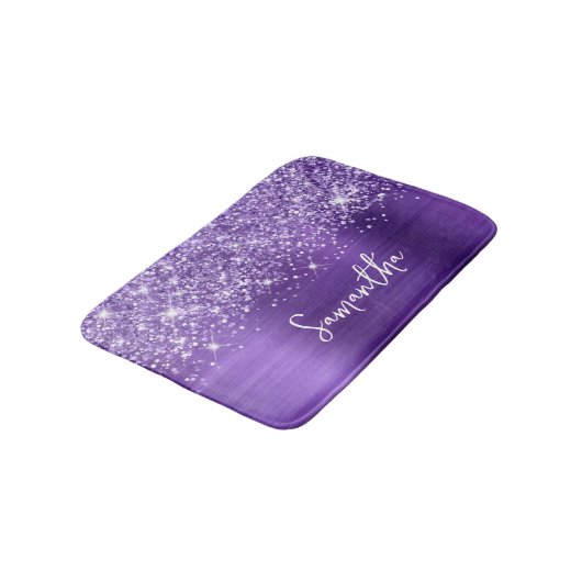 きらびやかなアメジストパープルグラム名 バスマット (アングル)
