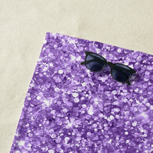きらびやかなアメジストパープルグラム名 ビーチタオル (インサイチュ)