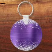 きらびやかなアメジストフォイルファンシーモノグラム キーホルダー (裏面)