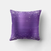 きらびやかなアメジストフォイルファンシーモノグラム クッション (裏面)