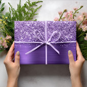 きらびやかなアメジスト紫フェイク箔 ラッピングペーパーシート