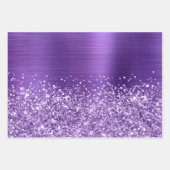きらびやかなアメジスト紫フェイク箔 ラッピングペーパーシート (正面3)