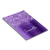 きらびやかなアメジスト紫色のGlamスクリプト名 ノートブック (右側)