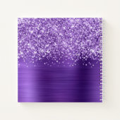 きらびやかなアメジスト紫色のGlamスクリプト名 ノートブック (裏面)