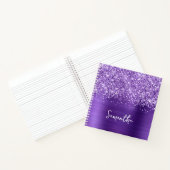 きらびやかなアメジスト紫色のGlamスクリプト名 ノートブック (内部)