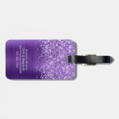 きらびやかなアメジスト紫色のGlamスクリプト名 ラゲッジタグ (裏面横)