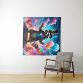 きらびやかなアライグマとドラゴンカーニバル タペストリー (インサイチュ(横))