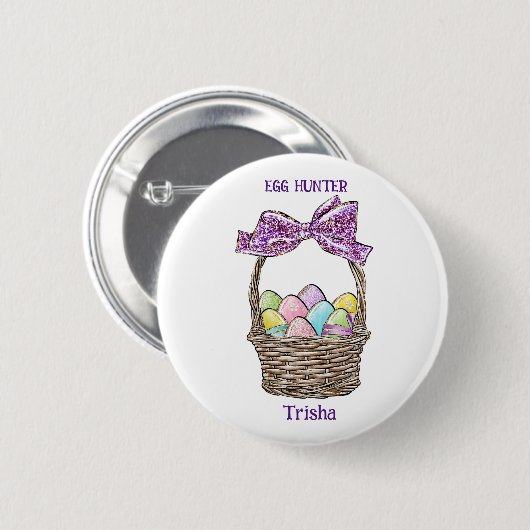 きらびやかなイースターバスケット喜びカスタマイズ 缶バッジ (正面&裏面)