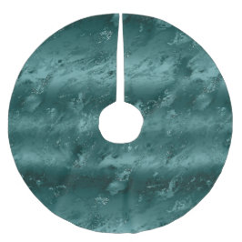 きらびやかなエメラルドグリーンマーブルクリスマス ブラッシュドポリエステルツリースカート