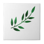 きらびやかなエメラルドグリーンリーフギフトデコーパーティーのお気に入り タイル (正面)