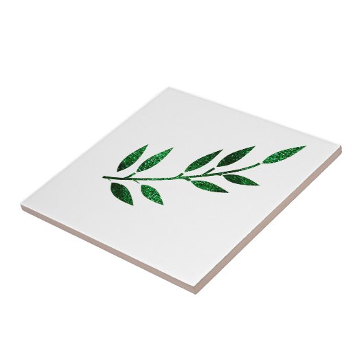 きらびやかなエメラルドグリーンリーフギフトデコーパーティーのお気に入り タイル (側面)
