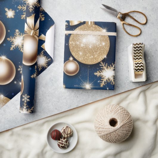きらびやかなオーナメント ラッピングペーパー (クラフト)