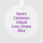 きらびやかなカラフルアニメの女の子アート オーナメント (裏面)