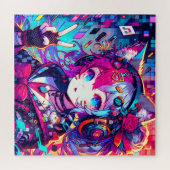 きらびやかなカラフルアニメの女の子アート ジグソーパズル (横)