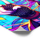 きらびやかなカラフルアニメの女の子アート ポスター (角)