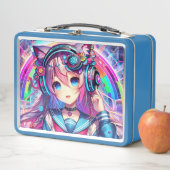 きらびやかなカラフルアニメの女の子アート メタルランチボックス (インサイチュ)