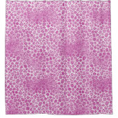 きらびやかなガーリーピンクのヒョウ柄 シャワーカーテン (正面)