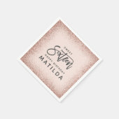 きらびやかなガーリーピンクの台本タイポグラフィモダン16日 スタンダードカクテルナプキン (角)