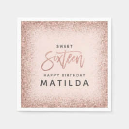 きらびやかなガーリーピンクの台本タイポグラフィモダン16日 スタンダードカクテルナプキン