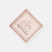 きらびやかなガーリーピンクの台本タイポグラフィモダン16日 スタンダードカクテルナプキン (角)