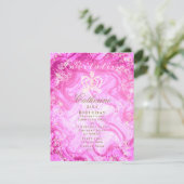 きらびやかなクラウングラデーションピンク招待状 招待状 (スタンド正面)