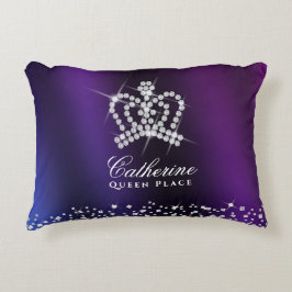 きらびやかなクラウンパープルブルー アクセントクッション