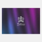 きらびやかなクラウンブラックブルーパープル ラッピングペーパーシート (正面2)