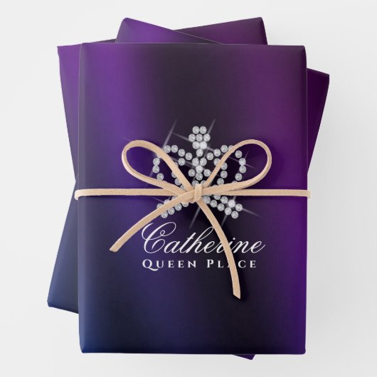 きらびやかなクラウンブラックブルーパープル ラッピングペーパーシート (インサイチュ)