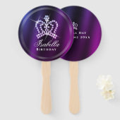 きらびやかなクラウンブルーパープル ハンドファン (正面&裏面)