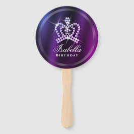 きらびやかなクラウンブルーパープル ハンドファン