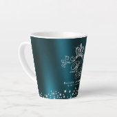 きらびやかなクラウンモノグラムグリーン カフェラテマグ (左アングル)