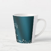 きらびやかなクラウンモノグラムグリーン カフェラテマグ (右)