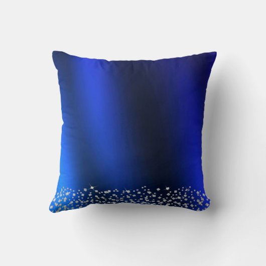 きらびやかなクラウンモノグラムブルー クッション (裏面)