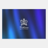 きらびやかなクラウン王室のブルー ラッピングペーパーシート (正面)