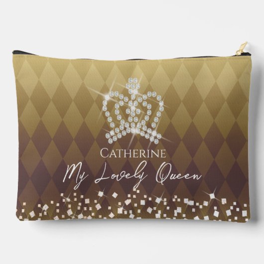 きらびやかなクラウン金ゴールドアクセサリーポーチ アクセサリーポーチ (裏面)