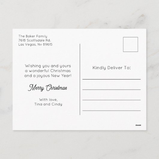 きらびやかなクリスマスの写真 シーズンポストカード (裏面)