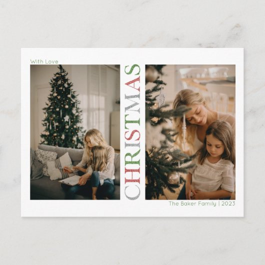 きらびやかなクリスマスの写真 シーズンポストカード (正面)