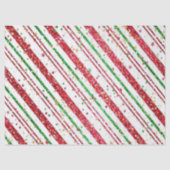 きらびやかなクリスマスストライプのデコペティッシュペーパー 薄葉紙 (正面)