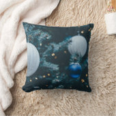 きらびやかなクリスマスツリーとクリスマスボール クッション (ブランケット)