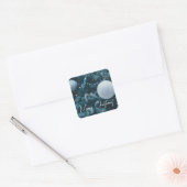 きらびやかなクリスマスツリーとクリスマスボール スクエアシール (封筒)