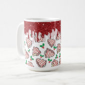 きらびやかなクリスマスツリーケーキ陶製マグカップ コーヒーマグカップ (正面左)