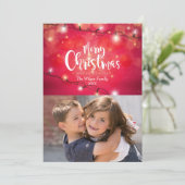 きらびやかなクリスマスライト写真 カード (スタンド正面)